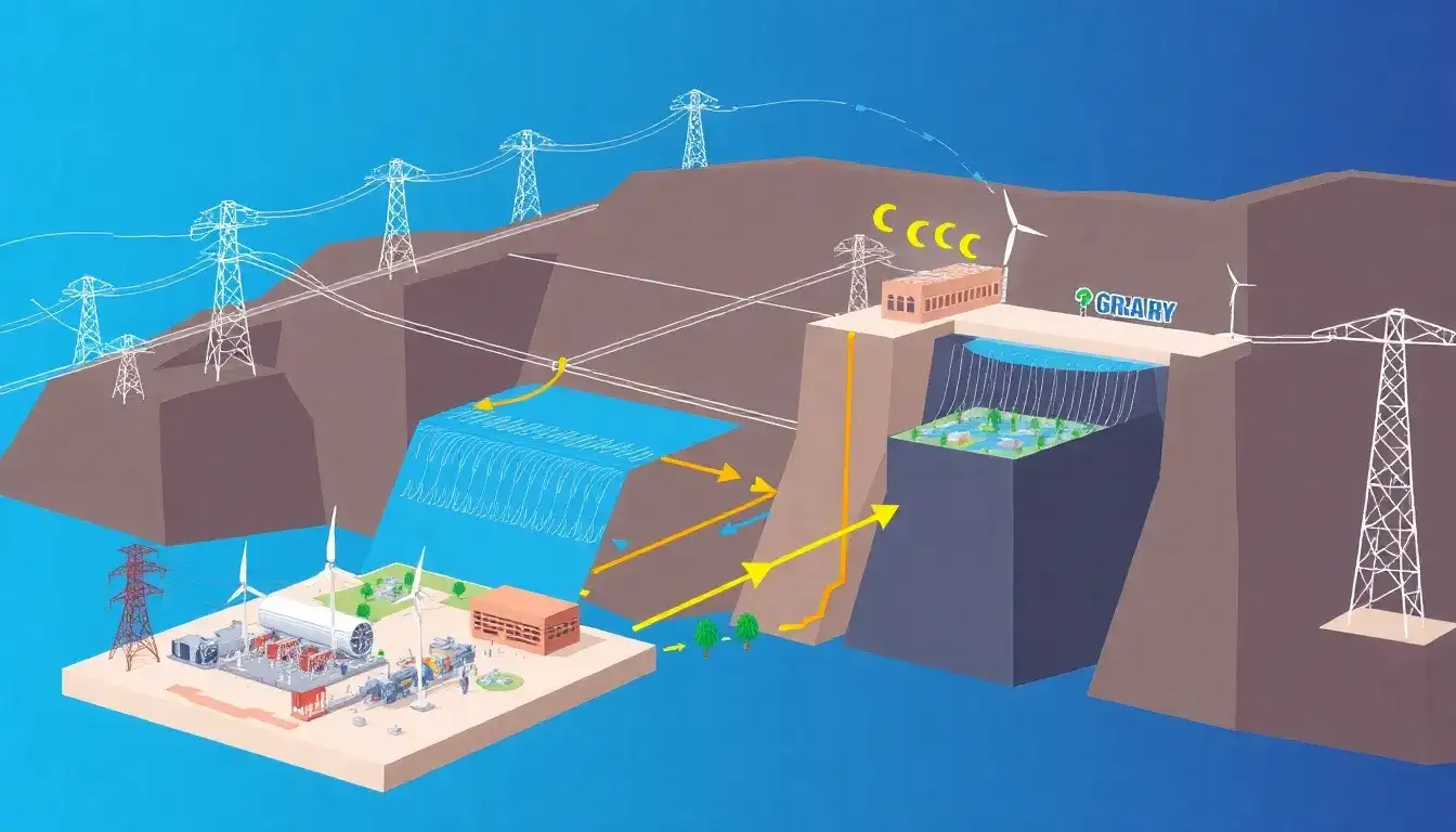 What role does the electricity grid play in the operation of pumped hydroelectric storage
