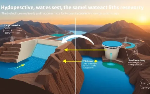 How does the size of the reservoirs affect the overall efficiency of pumped hydroelectric energy storage