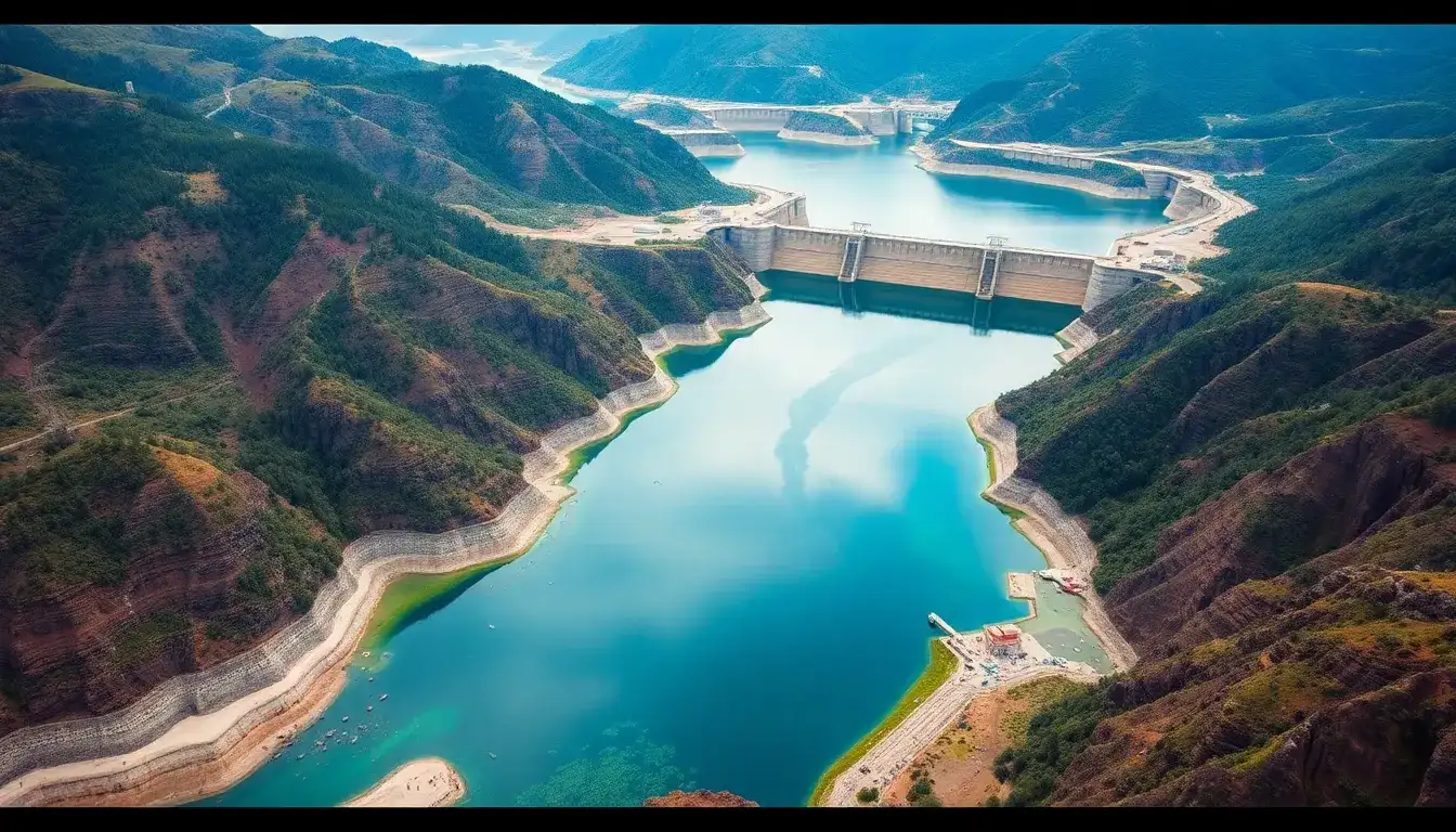 What are the main environmental concerns associated with large reservoirs in pumped hydroelectric systems