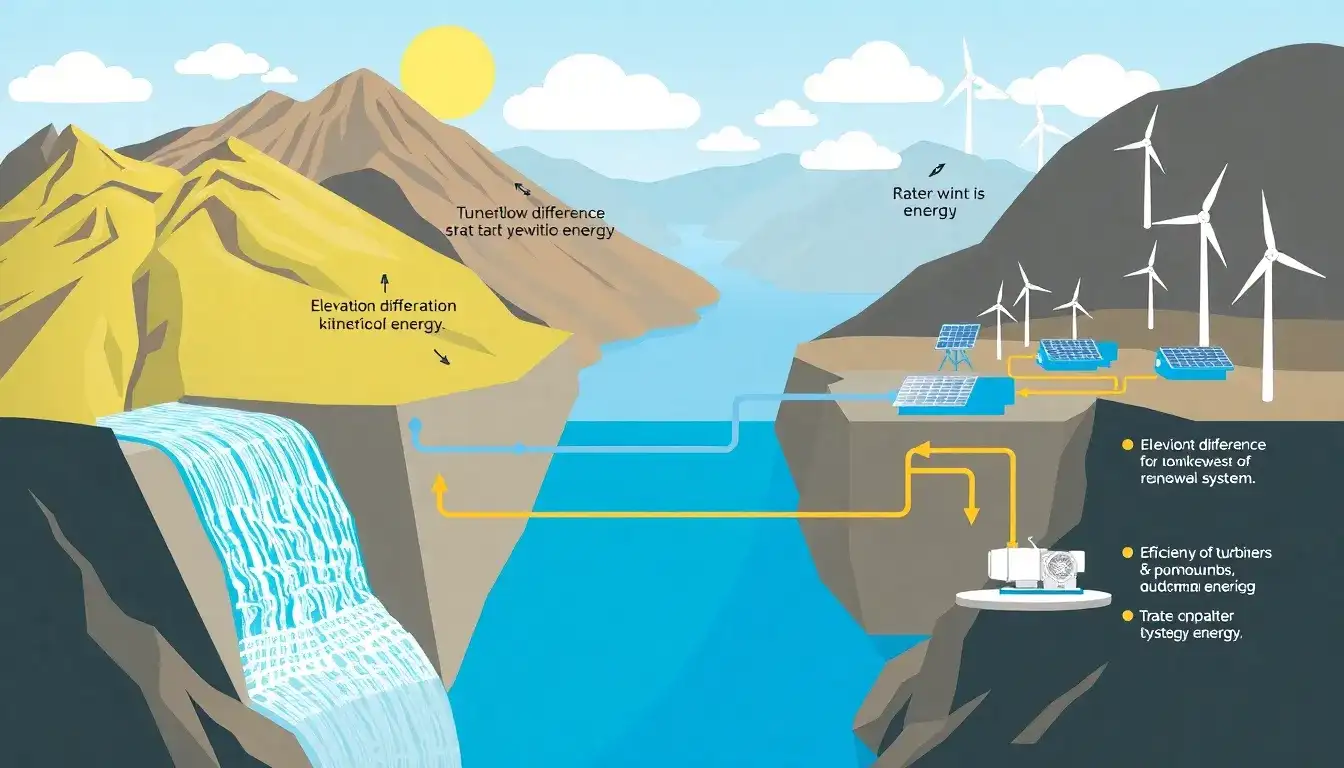 What are the main factors influencing the efficiency of pumped hydroelectric energy storage