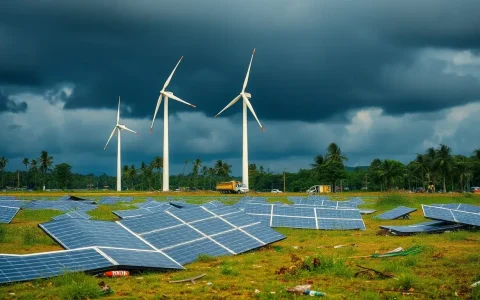 Typhoon Huanjasha Devastates Guangdong: Wind Turbines Broken and Solar Panels Damaged as Disaster Insurance Activated