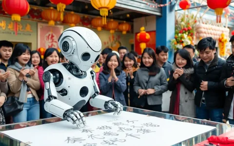Robot "Xiao Zhi" Showcases Calligraphy Skills at Sanya Spring Festival, Captivating Visitors
